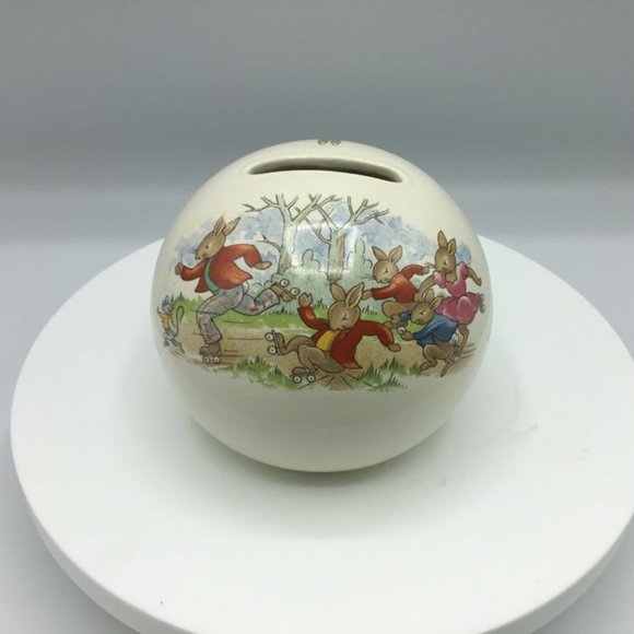 ROYAL DOULTON BUNNYKINS MONEY BALL Bank - Picture 1 of 4
